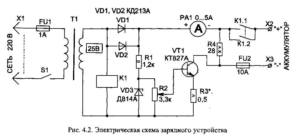 схема импульсная зарядка для авто-аккумуляторов