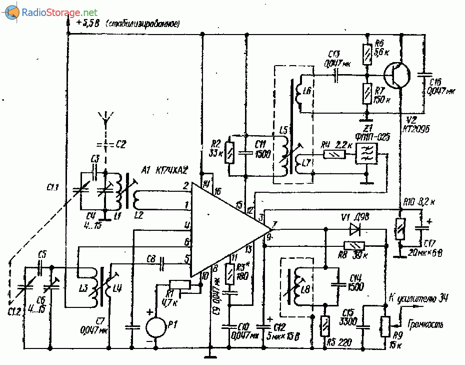 схема приемника на к174ха2